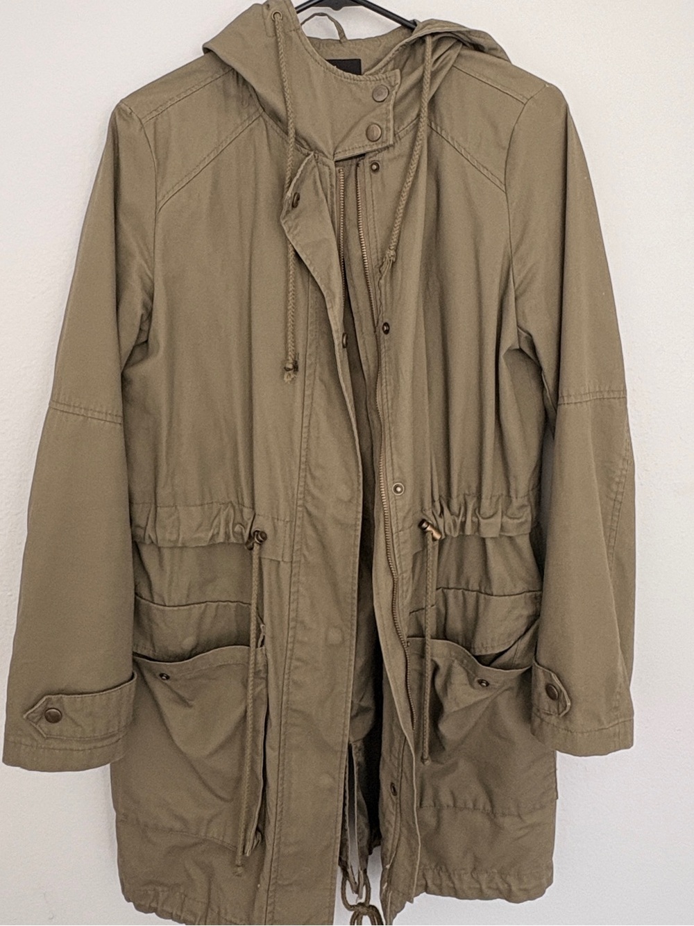 Forever 21  Women’s military Hooded Field Jacket - Olive Green